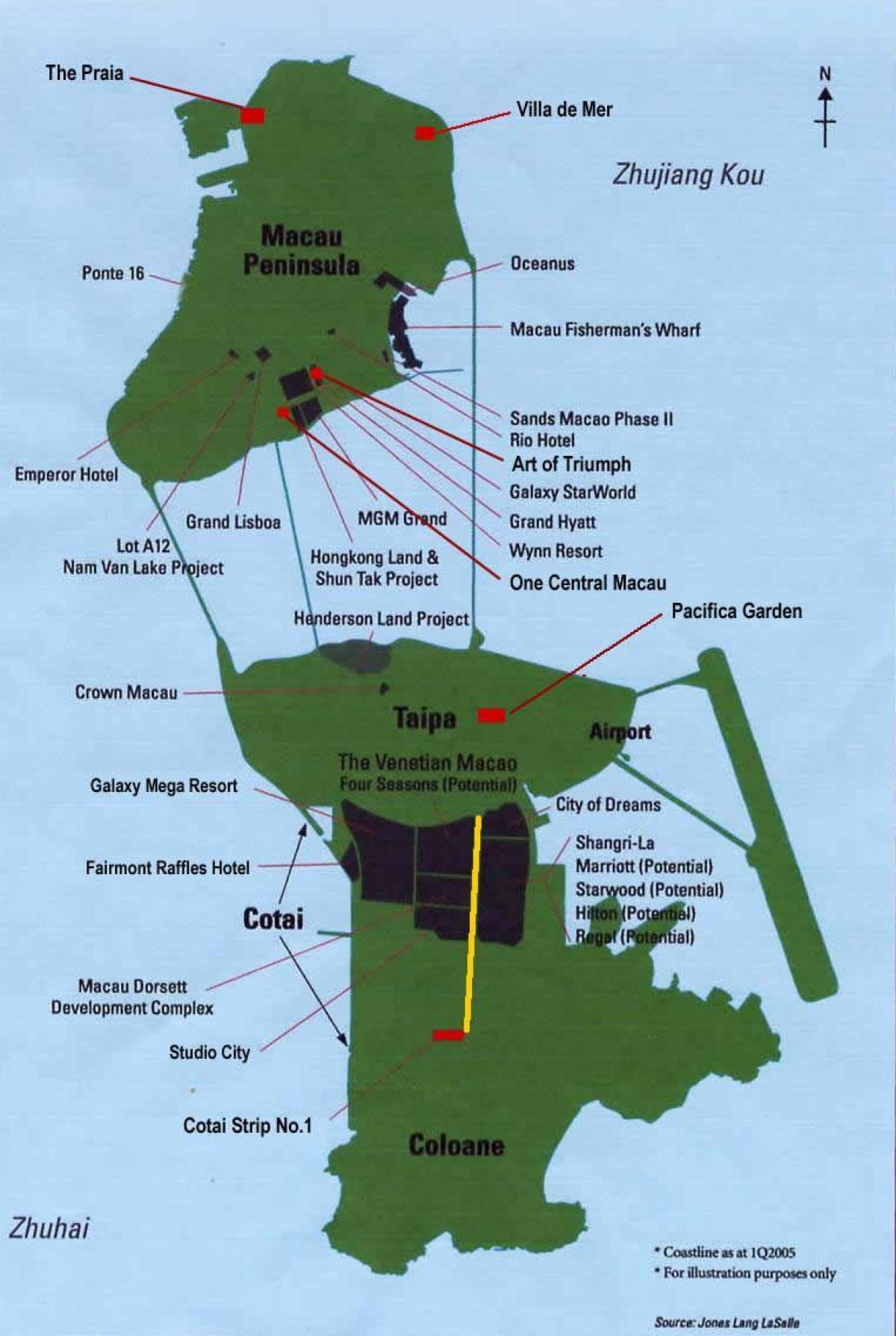 kaart Macau kasiinos asukoht