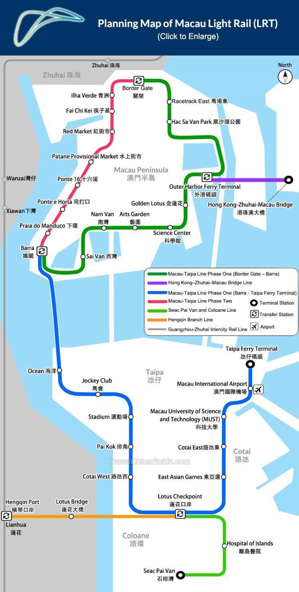 Macau metroo kaart