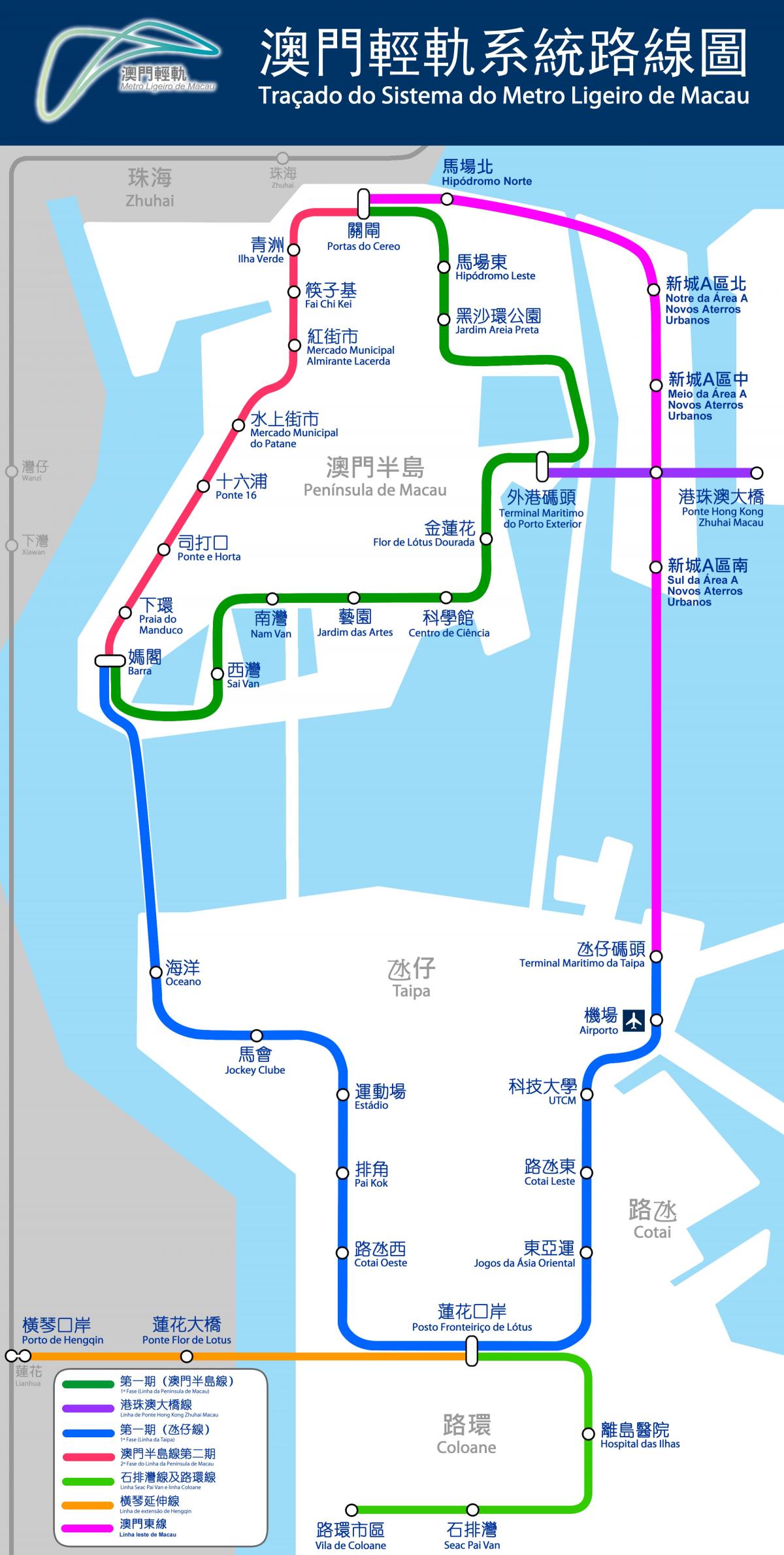 kaart Macau rongi