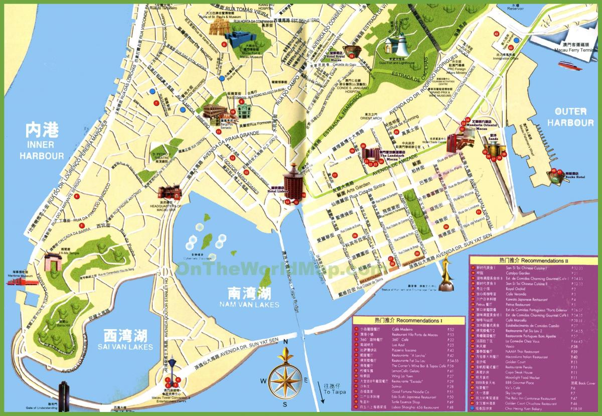 turistide laigud Macau kaart