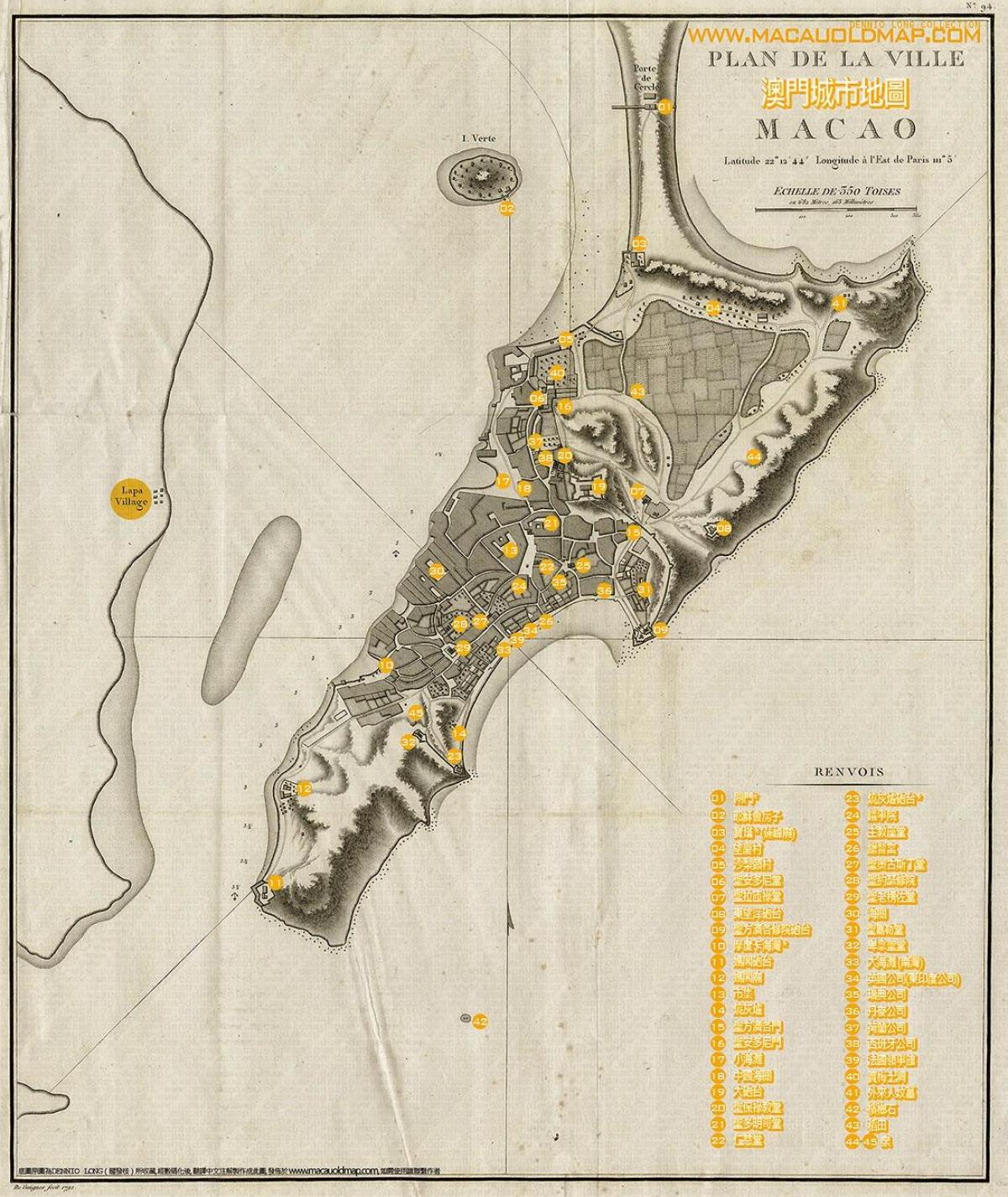 vana Macau kaart