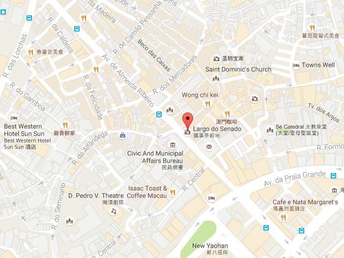 kaart senado väljak Macau
