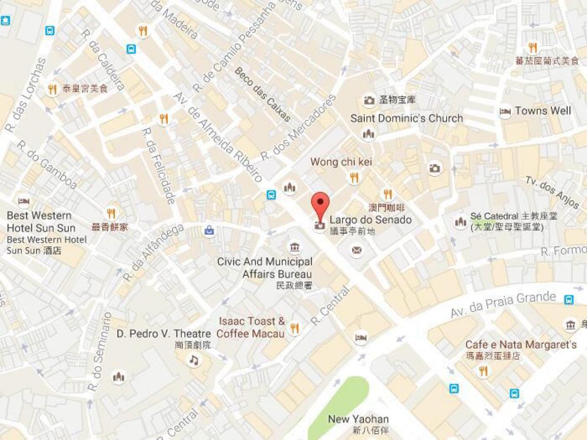 kaart senado väljak Macau