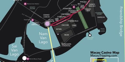 Kaart Macau Hiina kasiinod