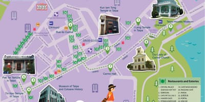 Macau tasuta shuttle bussi marsruudi kaardil