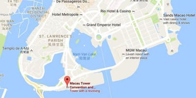 Kaart Macau tower